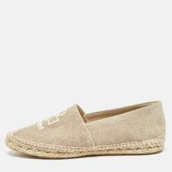 Isabel Marant Beige Canvas Espadrille Flats Size 39
