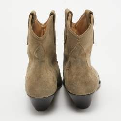 Isabel Marant Grey Suede Ankle Length Boots Size 41