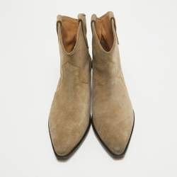 Isabel Marant Grey Suede Ankle Length Boots Size 41