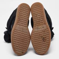 Pre Owned Isabel Marant Black Leather and Suede Bekett Wedge Sneakers Size 40