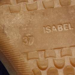 Pre Owned Isabel Marant Blue Leather and Suede Bekett Wedge Sneakers Size 37