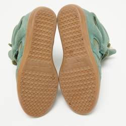 Pre Owned Isabel Marant Green Suede Bekett Wedge Sneakers Size 37