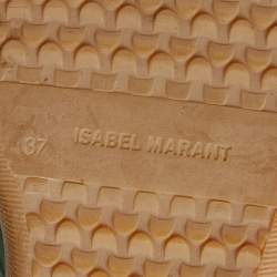 Pre Owned Isabel Marant Green Suede Bekett Wedge Sneakers Size 37