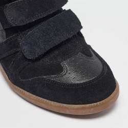 Pre Owned Isabel Marant Black Suede Bekett Wedge Sneakers Size 39