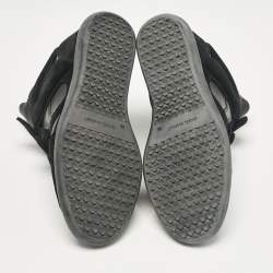 Pre Owned Isabel Marant Black Leather and Suede Bekett Wedge Sneakers Size 39