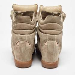 Pre Owned Isabel Marant Multicolor Suede and Leather Bekett Wedge Sneakers Size 40