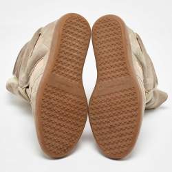 Pre Owned Isabel Marant Multicolor Suede and Leather Bekett Wedge Sneakers Size 40