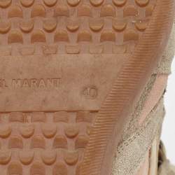 Pre Owned Isabel Marant Multicolor Suede and Leather Bekett Wedge Sneakers Size 40