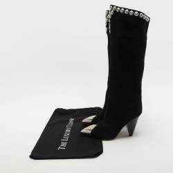 Isabel Marant Black Suede Embellished Knee Length Boots Size 36