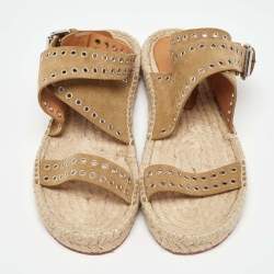 Pre Owned Isabel Marant Brown Suede Illya Espadrille Flat Sandals Size 39