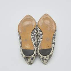 Pre Owned Isabel Marant Grey Python Embossed Leather Ballet Flats Size 39