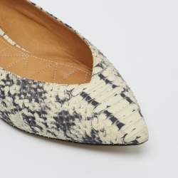 Pre Owned Isabel Marant Grey Python Embossed Leather Ballet Flats Size 39