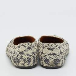 Pre Owned Isabel Marant Grey Python Embossed Leather Ballet Flats Size 39