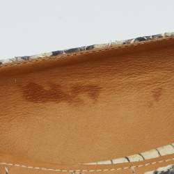 Pre Owned Isabel Marant Grey Python Embossed Leather Ballet Flats Size 39