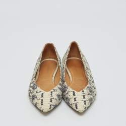 Pre Owned Isabel Marant Grey Python Embossed Leather Ballet Flats Size 39