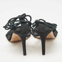 Isabel Marant Green Suede Ankle Wrap Sandals Size 40