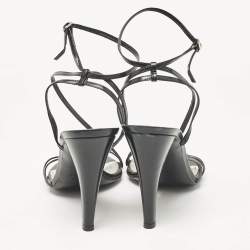 Isabel Marant Black Patent Ankle Strap Sandals Size 40