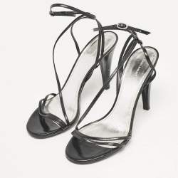 Isabel Marant Black Patent Ankle Strap Sandals Size 40