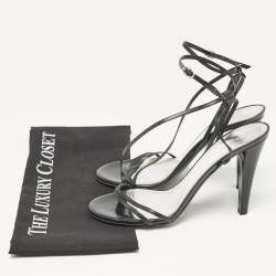 Isabel Marant Black Patent Ankle Strap Sandals Size 40