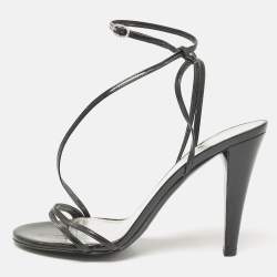 Isabel Marant Black Patent Ankle Strap Sandals Size 40