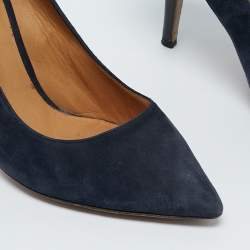 Isabel Marant Navy Blue Suede and Leather Pointed Toe Pumps Size 40