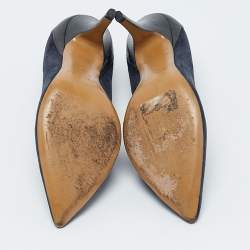 Isabel Marant Navy Blue Suede and Leather Pointed Toe Pumps Size 40