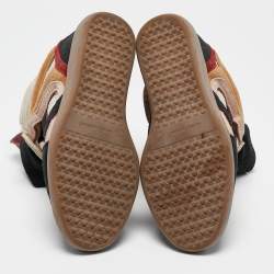 Pre Owned Isabel Marant Multicolor Suede and Leather Bekett Wedge Sneakers Size 37