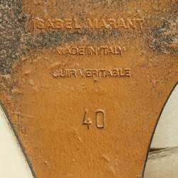 Pre Owned Isabel Marant Cream Leather, Suede and Calf Hair Scarlet Wedge Ankle Boots Size 40