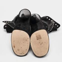 Isabel Marant Black Suede Milla Eyelet Ankle Boots Size 39
