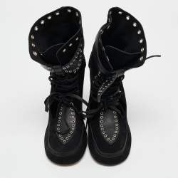 Isabel Marant Black Suede Milla Eyelet Ankle Boots Size 39