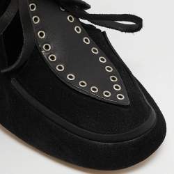 Isabel Marant Black Suede Milla Eyelet Ankle Boots Size 39