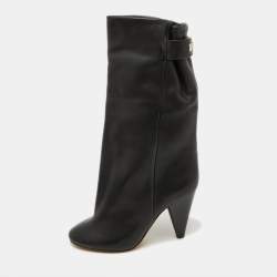 Isabel Marant Black Leather Calf Length Boots Size 36