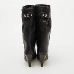 Isabel Marant Black Leather Calf Length Boots Size 36