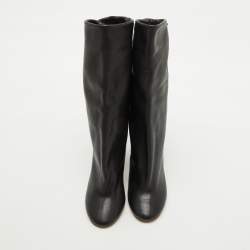Isabel Marant Black Leather Calf Length Boots Size 36