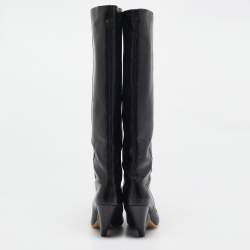 Pre Owned Isabel Marant Black Leather Knee Length Boots Size 41