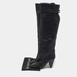 Isabel Marant Black Leather Knee Length Boots Size 38