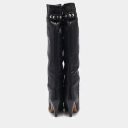 Isabel Marant Black Leather Knee Length Boots Size 38