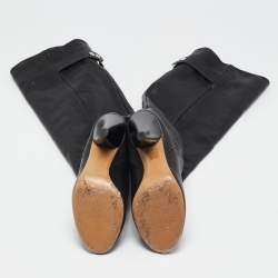Isabel Marant Black Leather Knee Length Boots Size 38