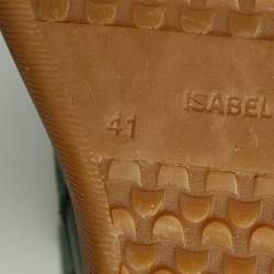 Pre Owned Isabel Marant Green Suede and Leather Bekett Wedge Sneakers Size 41