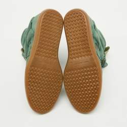 Pre Owned Isabel Marant Green Suede and Leather Bekett Wedge Sneakers Size 41