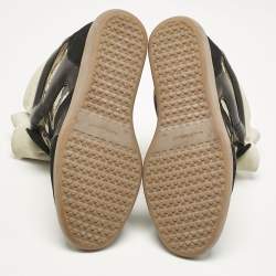 Isabel Marant Multicolor Python Embossed Leather and Suede Bekett Wedge Sneakers Size 40