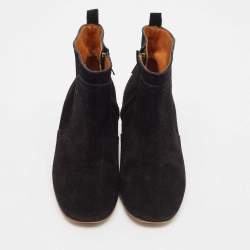 Pre Owned Isabel Marant Black Suede Dicker Ankle Length Boots Size 37