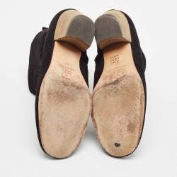 Pre Owned Isabel Marant Black Suede Dicker Ankle Length Boots Size 37