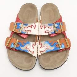 Isabel Marant Multicolor Leather Lelik Buckle Embellished Flat Size 37
