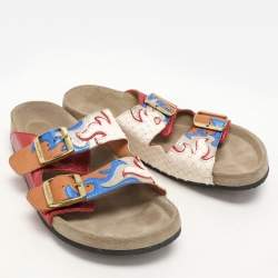 Isabel Marant Multicolor Leather Lelik Buckle Embellished Flat Size 37