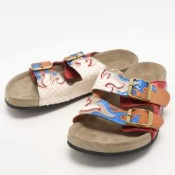 Isabel Marant Multicolor Leather Lelik Buckle Embellished Flat Size 37