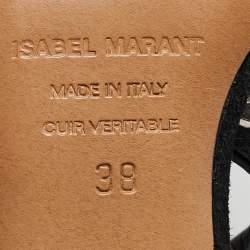 Isabel Marant Black Suede Crystal Embellished Ankle Strap Sandals Size 38