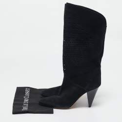 Isabel Marant Black Suede Midcalf Boots Size 41 
