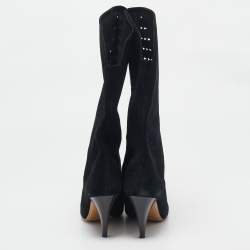 Isabel Marant Black Suede Midcalf Boots Size 41 