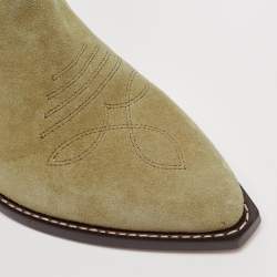Isabel Marant Beige Suede Dicker Ankle Length Boots Size 38